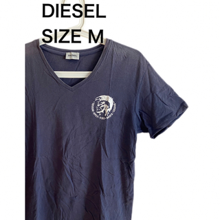 ディーゼル(DIESEL)のDIESEL ディーゼル Tシャツ Vネック ロゴプリント ネイビー サイズM(Tシャツ/カットソー(半袖/袖なし))