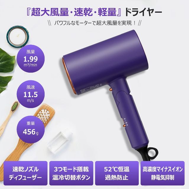 【信頼】 ドライヤー 大風量 YIJU 健康 【信頼】 ドライヤー 大風量 YIJU 健康