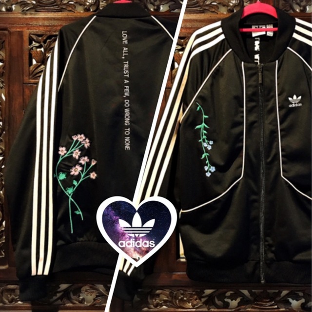 adidasオリジナルス　花柄ブルゾン