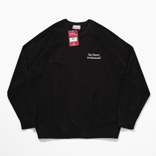 未開封Ennoy ROUND NECK PULLOVER (BLACK) M