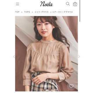 ノエラ(Noela)のノエラ  シアースリーブブラウス ピンクベージュ？ フリーサイズ(シャツ/ブラウス(長袖/七分))