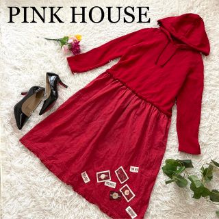 ピンクハウス(PINK HOUSE)のにゃーこちゃん様専用    入手困難♪ピンクハウス/パーカーワンピース　ワッペン(ひざ丈ワンピース)