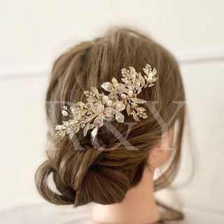 H10 ブライダル　ヘッドドレス　ウェディング　ヘアアクセサリー　髪飾り　和装(ヘッドドレス/ドレス)