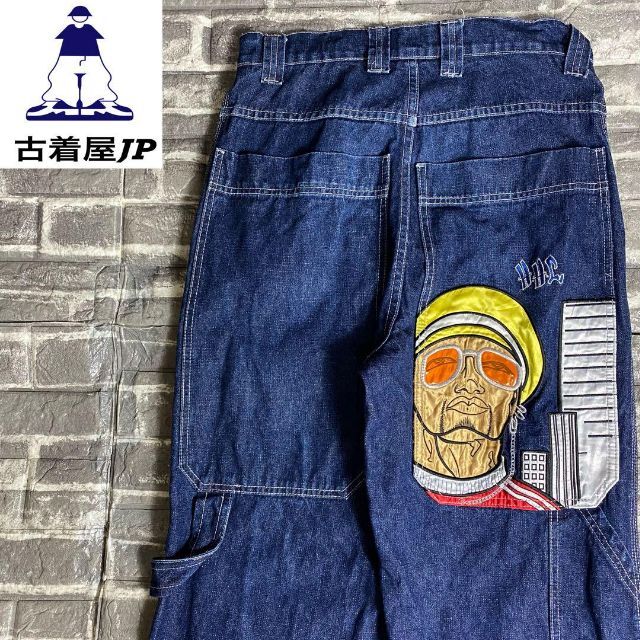 ヒップホップパンツ デニムパンツ ゆるだぼ 90sストリート 刺繍 cg9
