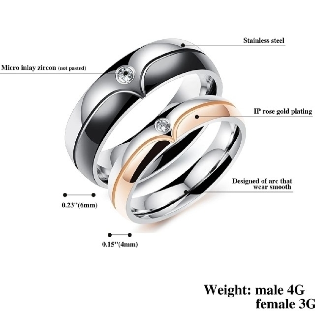 X939 ペアリング 結婚指輪 チタン ゴールド レディース メンズ