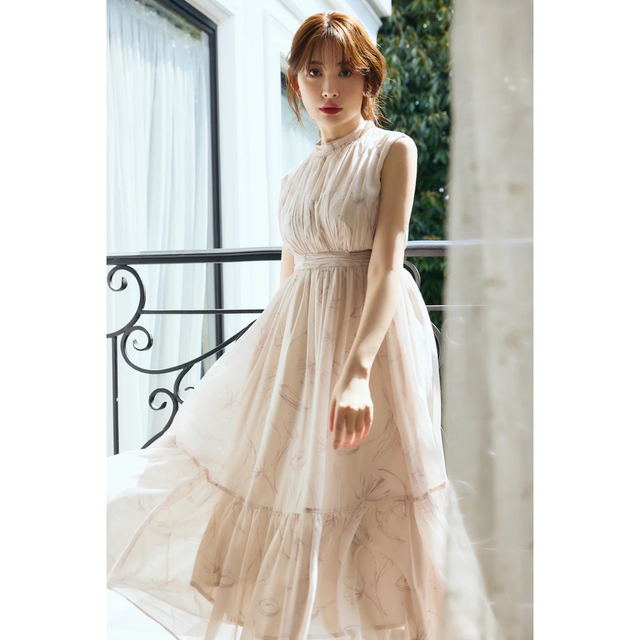 Her lip to ♡   Tulip Chiffon Long Dress レディースのワンピース(ロングワンピース/マキシワンピース)の商品写真