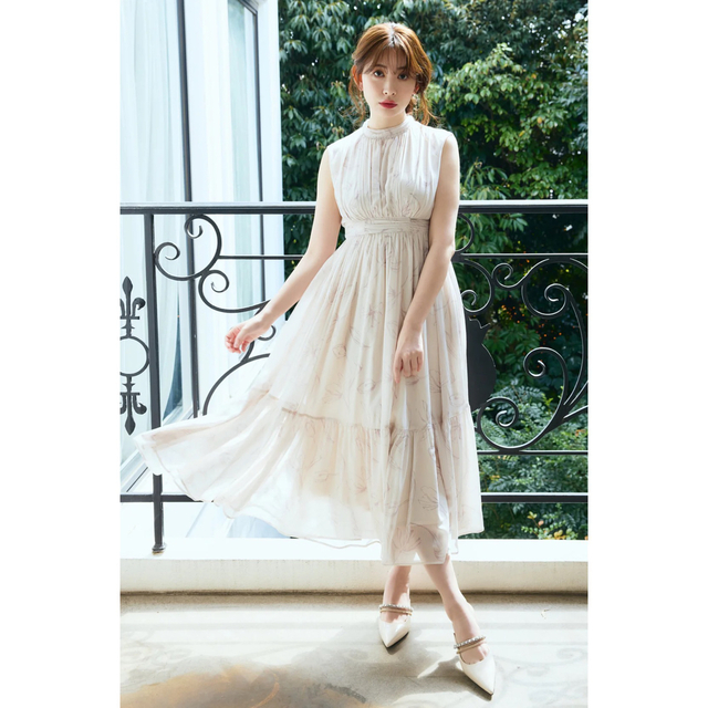 Her lip to ♡   Tulip Chiffon Long Dress レディースのワンピース(ロングワンピース/マキシワンピース)の商品写真