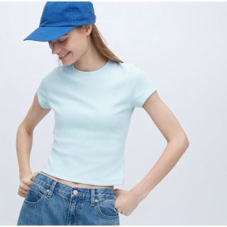 ユニクロ(UNIQLO)のUNIQLO ユニクロ  /  ミニT  LIGHT BLUE ライトブルー(Tシャツ(半袖/袖なし))