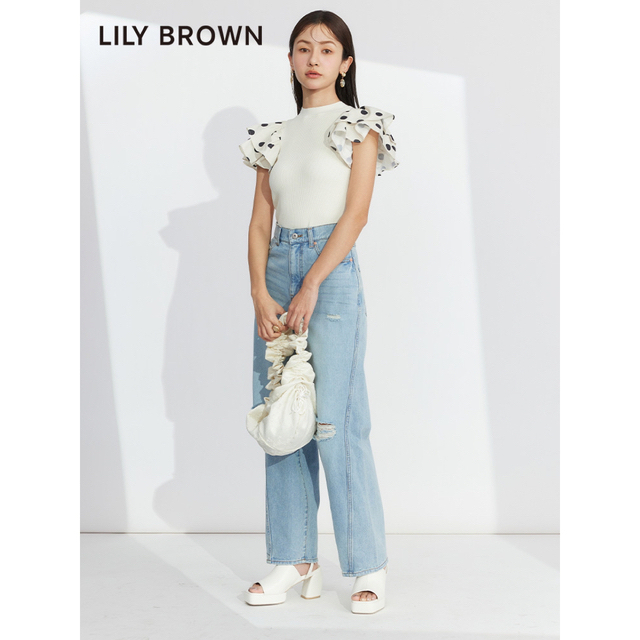 新品❗️即日発送❗️ドットタフタセットアップ LilyBrown リリーブラウン-