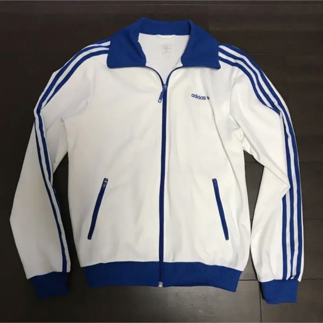 adidas - 80s☆アディダス☆ホワイトｘ ブルー☆ S～M☆ジャージ☆上下