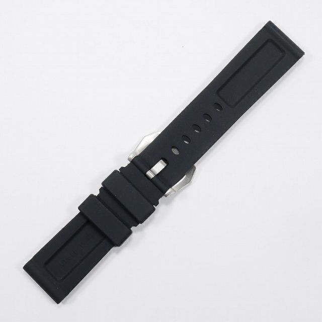 OFFICINE PANERAI(オフィチーネパネライ)のパネライ/PANERAI用 互換ラバーベルト 黒 ピンバックル付き 24mm メンズの時計(ラバーベルト)の商品写真