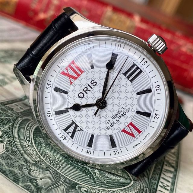 【レトロなデザイン】オリス ホワイト メンズ腕時計 手巻き ヴィンテージ
