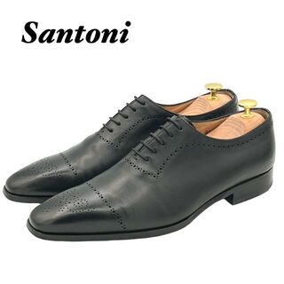 Santoni 9150 黒 ホールカット メダリオン8.5 F | finiscapital.com