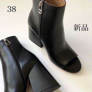 マルタンマルジェラ(Maison Martin Margiela)の新品/38 メゾン マルジェラ オープントゥ サンダル ブーツ ブラック 黒(ブーツ)