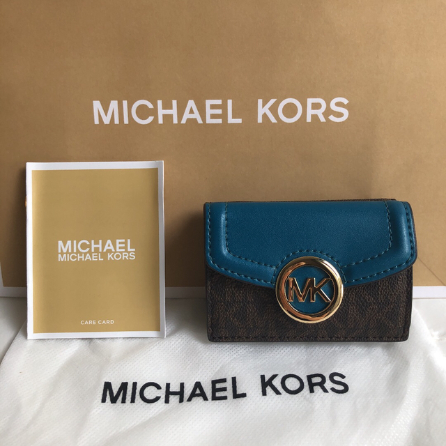 新品☆MICHAEL KORS ブラウン シグネチャー レザー 折り財布