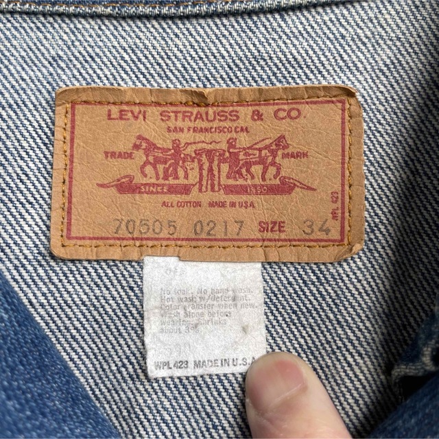 80年代 Levi's USA製 70505 Gジャン デニムジャケット 34 - Gジャン