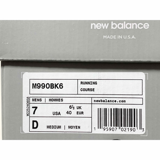 New Balance(ニューバランス)の新品《 New Balance ニューバランス 》M990BK6 25cm メンズの靴/シューズ(スニーカー)の商品写真