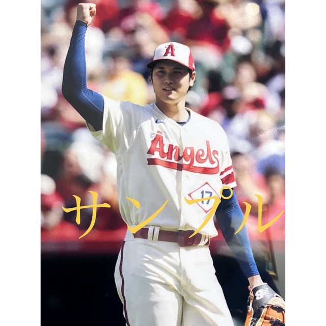 MLB(メジャーリーグベースボール)の大谷翔平　4勝負け無し！A4写真 説明↓最後まで是非！フレームピンクゴールド スポーツ/アウトドアの野球(記念品/関連グッズ)の商品写真