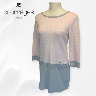 クレージュ(Courreges)の美品 courreges クレージュ ミニワンピース 春色カラーリング 日本製(ミニワンピース)