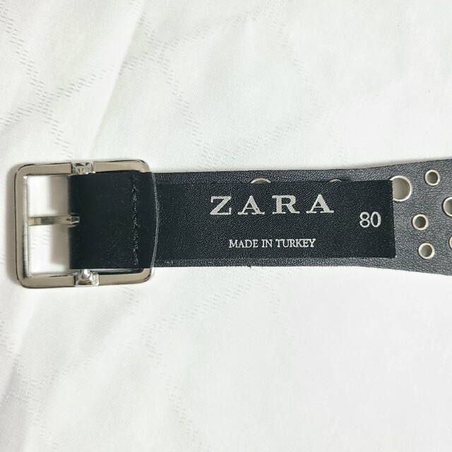 ZARA(ザラ)のZARA ザラ レディース 合革 ベルト ブラック レディースのファッション小物(ベルト)の商品写真