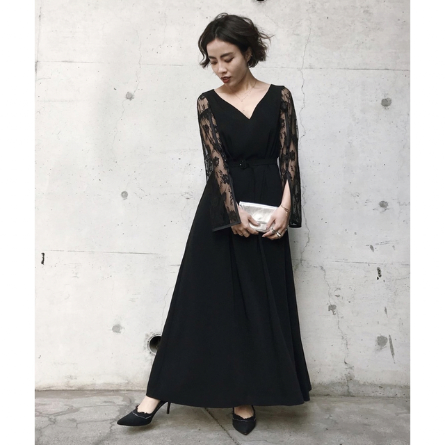 Ameri VINTAGE♡LACE SLEEVE REFINED DRESS