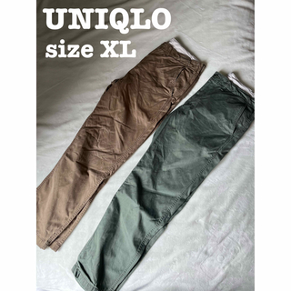 ユニクロ(UNIQLO)のUNIQLO  ユニクロ  ヴィンテージチノパンツ ベージュ×オリーブ  XL(チノパン)