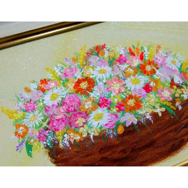 幸せ風水開運絵画*幸せバスケット~カラフルフラワー~愛情 浄化 健康 ...