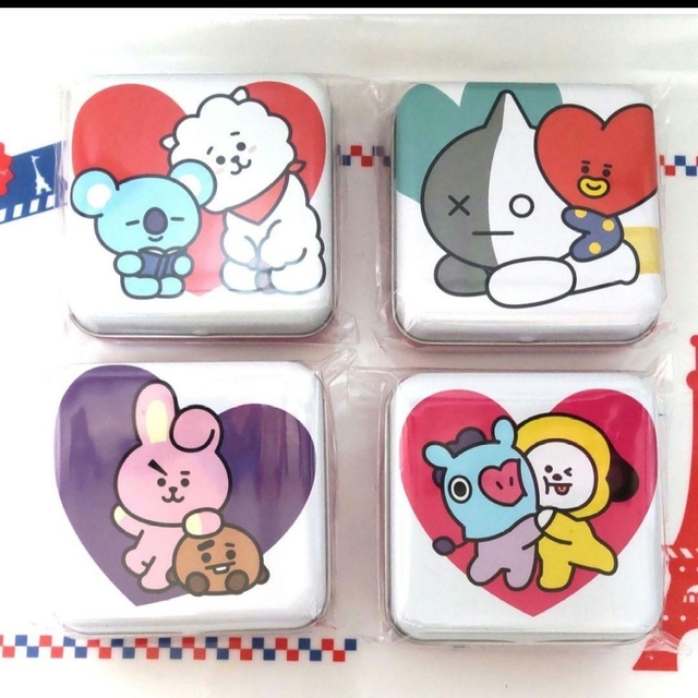 BT21(ビーティーイシビル)の◆BT21 缶入り チョコレート シルエットチョコ2個入【4缶セット】 エンタメ/ホビーのタレントグッズ(アイドルグッズ)の商品写真