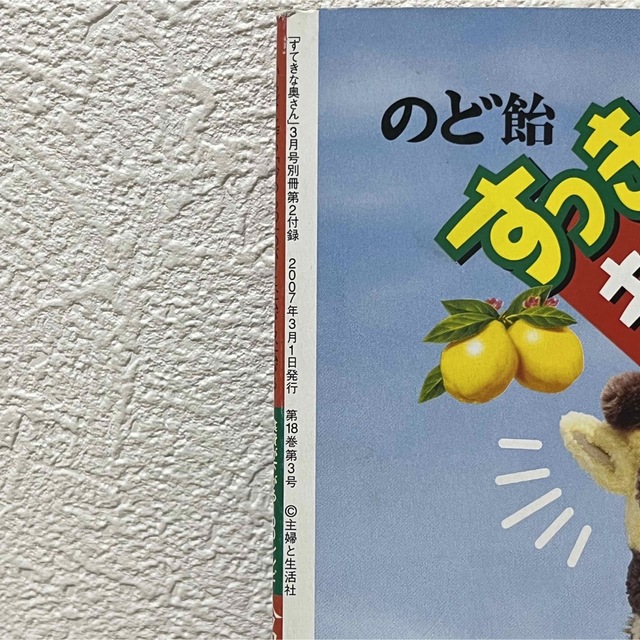 主婦と生活社(シュフトセイカツシャ)の▼すてきな奥さん 2007年3月号別冊第2付録 長澤まさみ／裏表紙 のど飴 中古 エンタメ/ホビーの雑誌(生活/健康)の商品写真