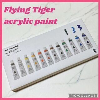 【匿名配送】フライングタイガー flying tiger アクリル絵の具 12色(絵の具/ポスターカラー)