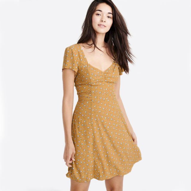 Abercrombie&Fitch(アバクロンビーアンドフィッチ)の★新品★アバクロンビー&フィッチ★小花柄半袖ワンピース (Mustard/M) レディースのワンピース(ミニワンピース)の商品写真