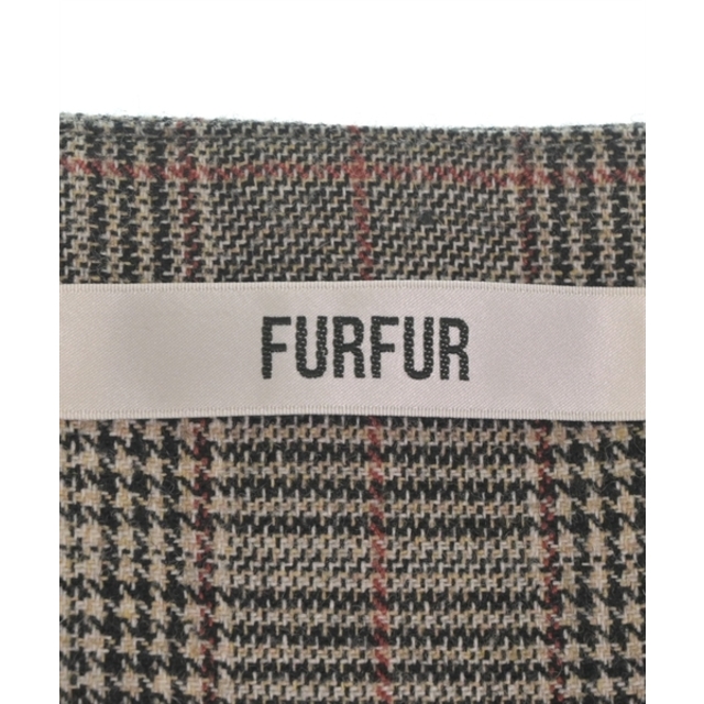 fur fur(ファーファー)のFURFUR ファーファー ワンピース F グレーx黒xオレンジ等(チェック) 【古着】【中古】 レディースのワンピース(ひざ丈ワンピース)の商品写真