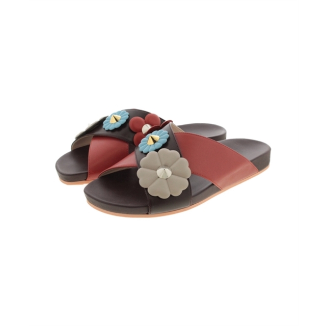 FENDI フェンディ サンダル 37 1/2(24cm位) 茶系x赤系 【古着】【中古