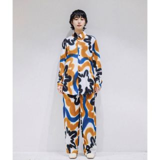 suku homme パジャマ　シルク　セットアップ　シャツ　パンツ