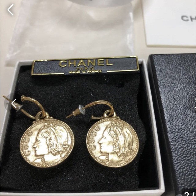 CHANEL ココマークゴールドフープピアス