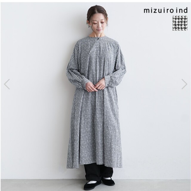 mizuiro ind - 美品 ミズイロインド 千鳥格子柄 チェックスタンド ...