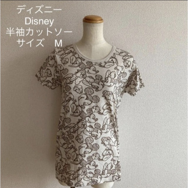 Disney(ディズニー)の ディズニー　 Disney  半袖カットソー　 サイズ　M カラー　ベージュ レディースのトップス(Tシャツ(半袖/袖なし))の商品写真