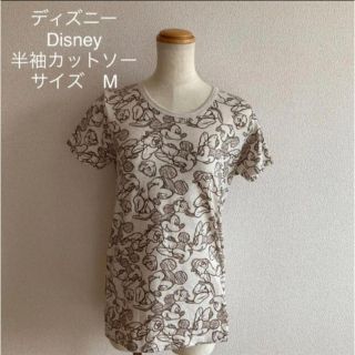 ディズニー(Disney)の ディズニー　 Disney  半袖カットソー　 サイズ　M カラー　ベージュ(Tシャツ(半袖/袖なし))