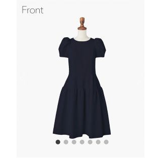 フォクシー(FOXEY)のフォクシーワンピース　Cocoon Sleeve Dress (Navy 40)(ひざ丈ワンピース)