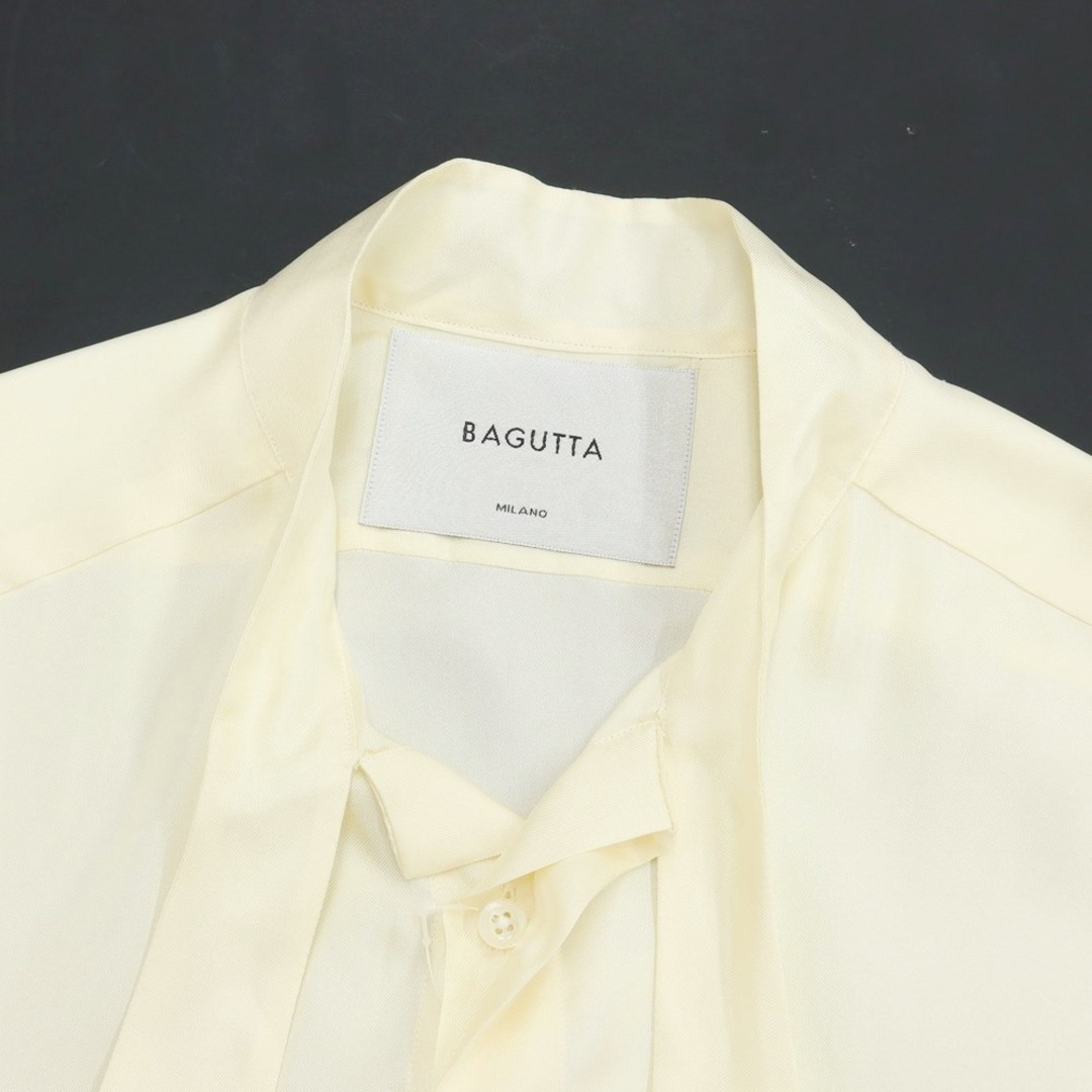 【新品アウトレット】バグッタ Bagutta シルク カジュアルシャツ クリームベージュ系【サイズ42】【メンズ】素材シルク100％