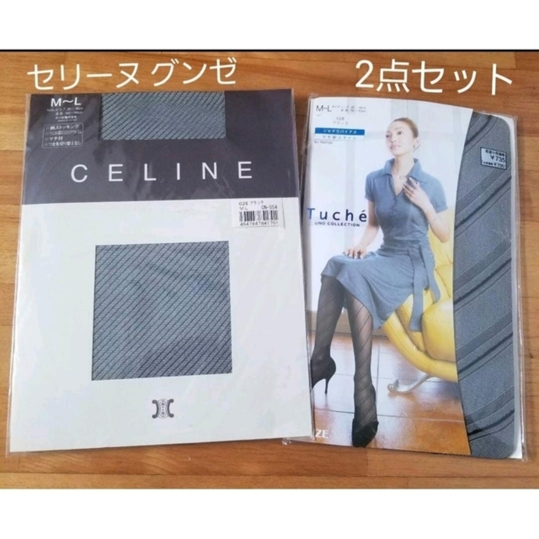 celine(セリーヌ)のCELINE セリーヌ GUNZE  グンゼ ストッキング 2点セット レディースのレッグウェア(タイツ/ストッキング)の商品写真