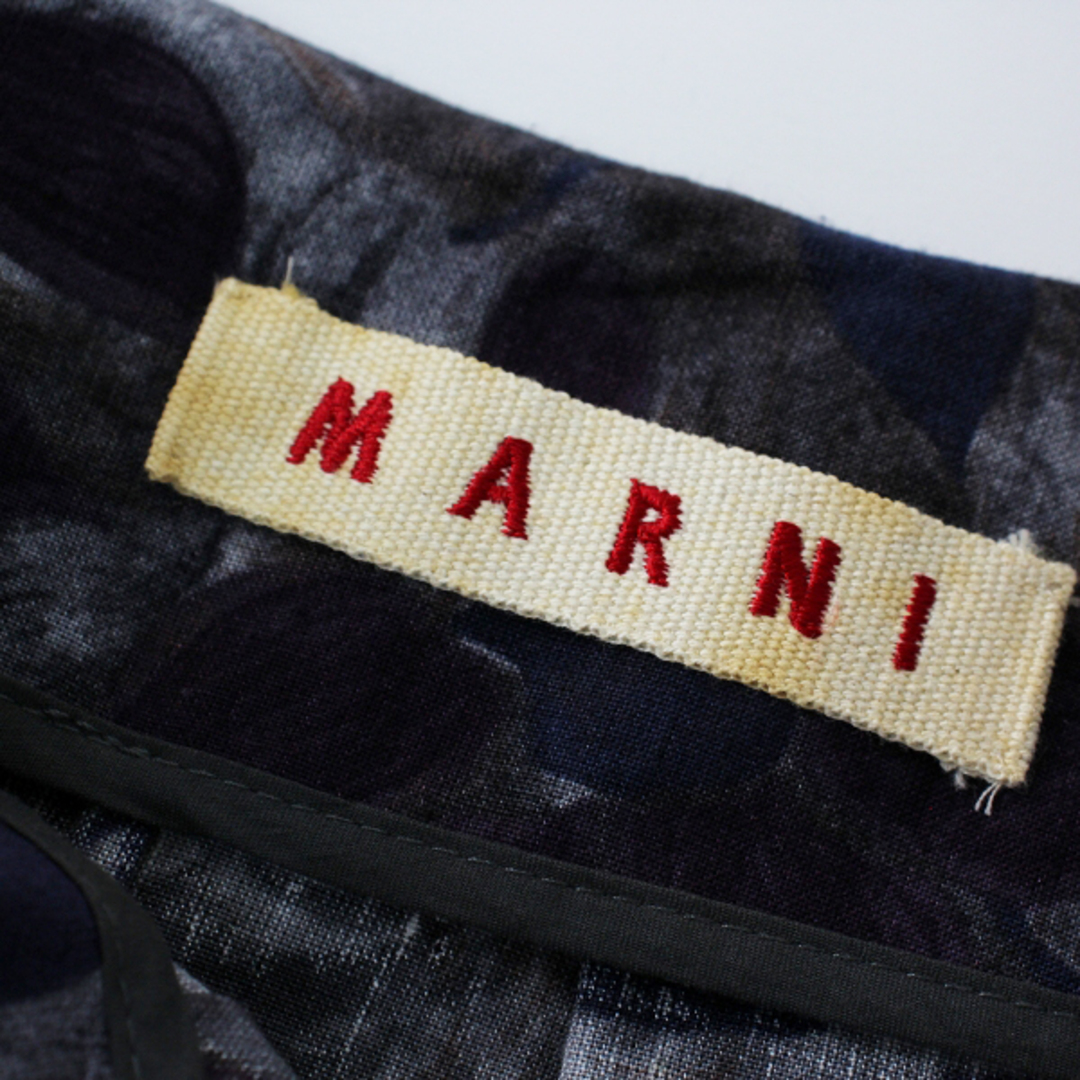 Marni - MARNI マルニ コットンリネンアートフラワープリントプリーツ