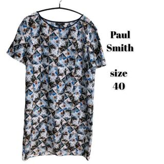 ポールスミス(Paul Smith)の【M相当】Paul  Smith総柄  半袖　Tシャツ　チュニック　ワンピ(Tシャツ(半袖/袖なし))