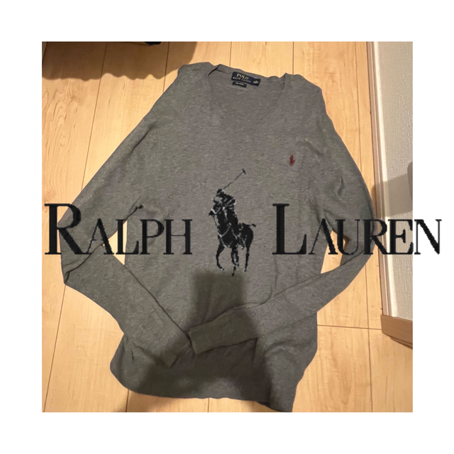 POLO RALPH LAUREN(ポロラルフローレン)のPOLO RALPH LAUREN グレー　メンズ　長袖ニット メンズのトップス(ニット/セーター)の商品写真