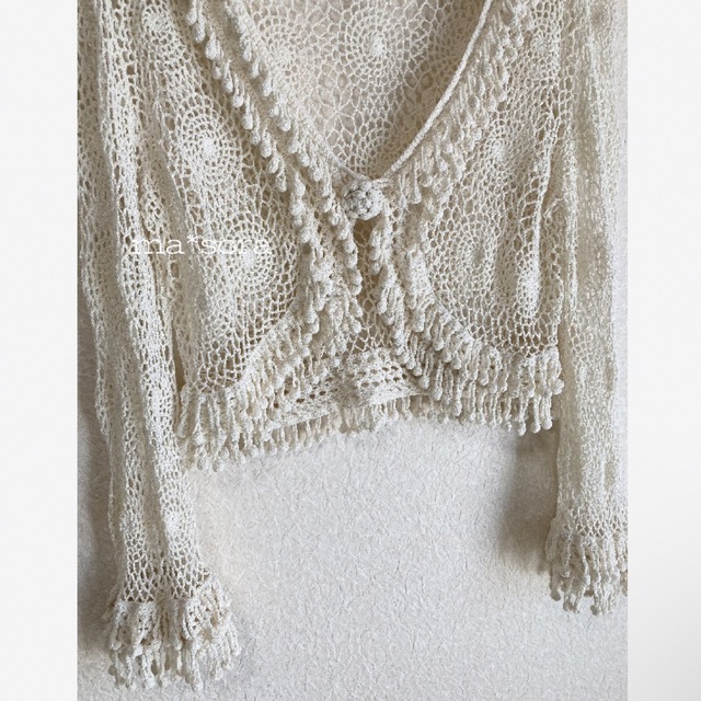 Lochie(ロキエ)のvintage / crochet lace fringe cardigan レディースのトップス(カーディガン)の商品写真