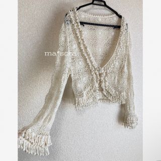 ロキエ(Lochie)のvintage / crochet lace fringe cardigan(カーディガン)