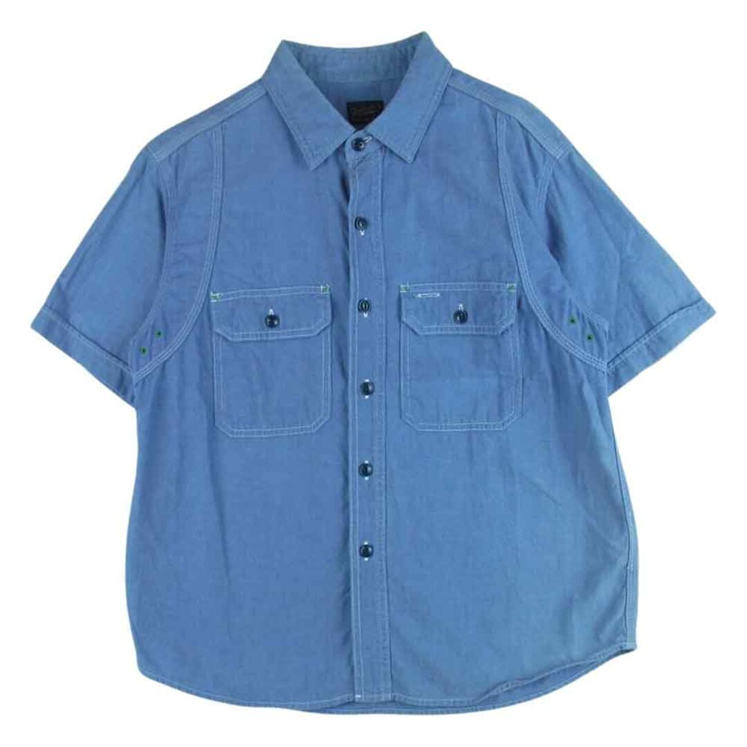 TENDERLOIN テンダーロイン T-CHAMBRAY SHT S/S シャンブレー 半袖 シャツ コットン 日本製 インディゴブルー系 S