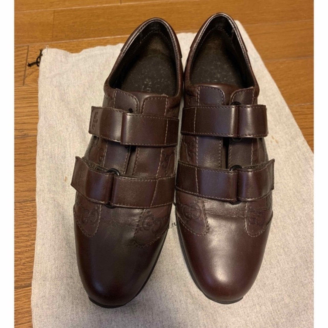 Gucci - GUCCI グッチ 革靴 ベルクロスニーカー GG柄 ブラウンの通販