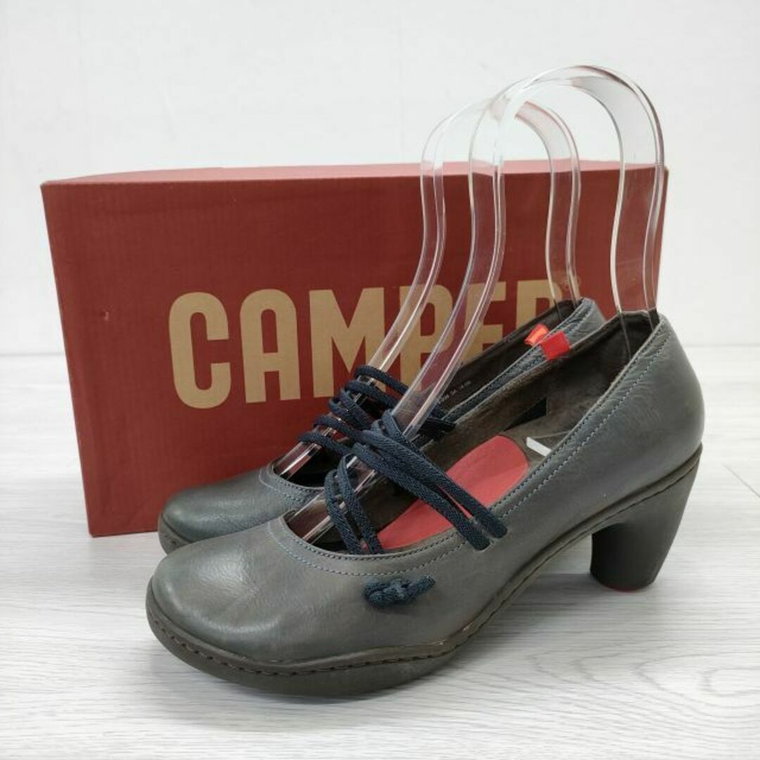 CAMPER(カンペール)のCAMPER Peu Nara ヒール レザー パンプス チャコールグレー レディース カンペール【中古】3-0417G◎ レディースの靴/シューズ(ハイヒール/パンプス)の商品写真