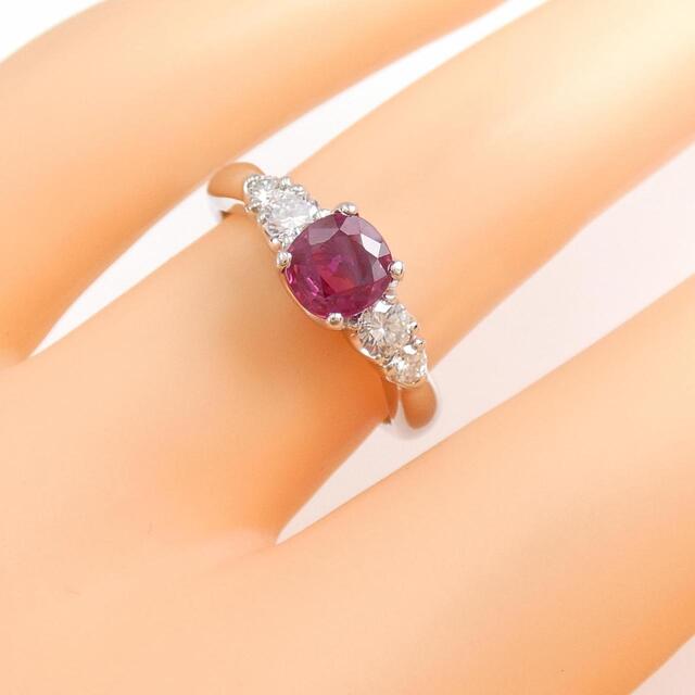 に値下げ！ SALE PT☆綺麗な天然ルビーリング☆0.28ct D 0.125ct 13号